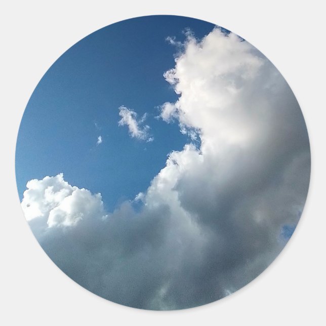 Große, gekrümmte Wolke Runder Aufkleber (Vorderseite)