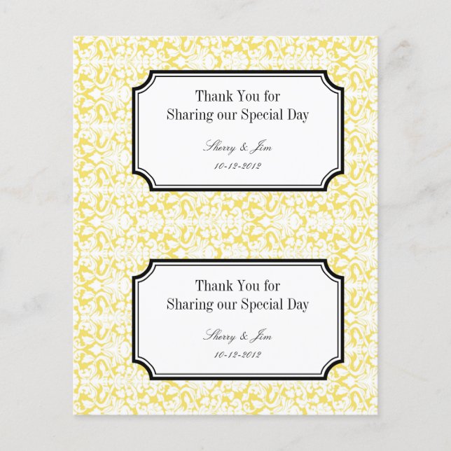 Große gelbe Damastasche Ehe Geschenk Tasche hängen Flyer (Vorne)