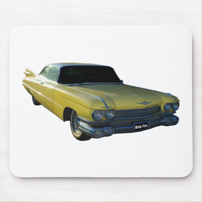 Große gelbe Flosse 59 Cadillac Mousepad (Vorne)