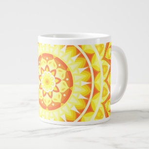 Große gelbe Mandala Helle Sonne Boho Oversize Jumbo-Tasse