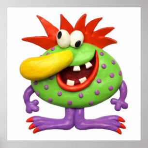 Große gelbe Nasen-Monster-Baby- Jungen-Party-Nurse Poster