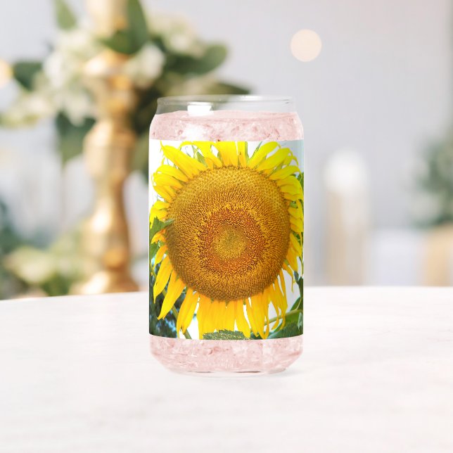 Große gelbe Sonnenblume Blütenblume Dosenglas (Insitu (Hochzeit))