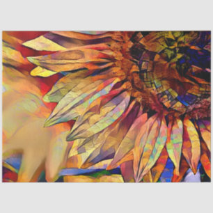 Große gelbe Sonnenblume Elegante Kollektion Gold Seidenpapier