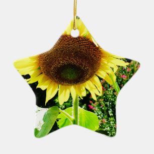 Große gelbe Sonnenblume Keramik Ornament