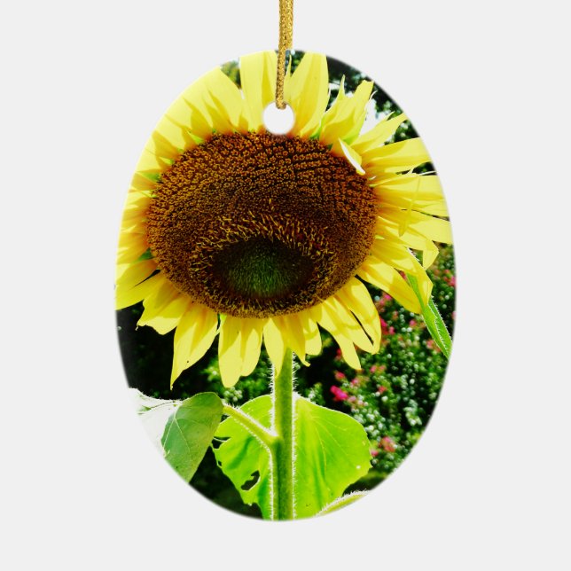 Große gelbe Sonnenblume Keramikornament (Vorne)