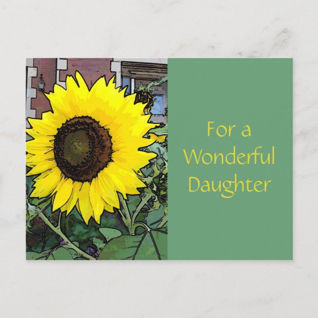 Große gelbe Sonnenblume Postkarte (Vorderseite)