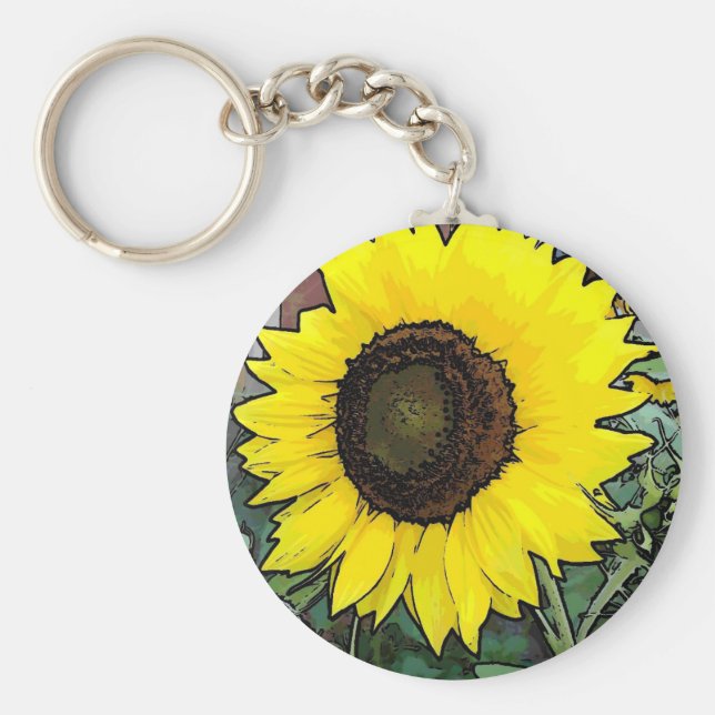 Große gelbe Sonnenblume Schlüsselanhänger (Vorne)