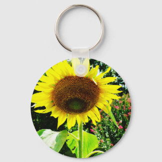 Große gelbe Sonnenblume Schlüsselanhänger
