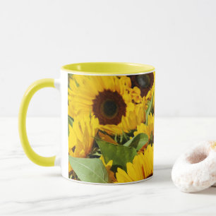 Große gelbe Sonnenblumen-Tasse Tasse