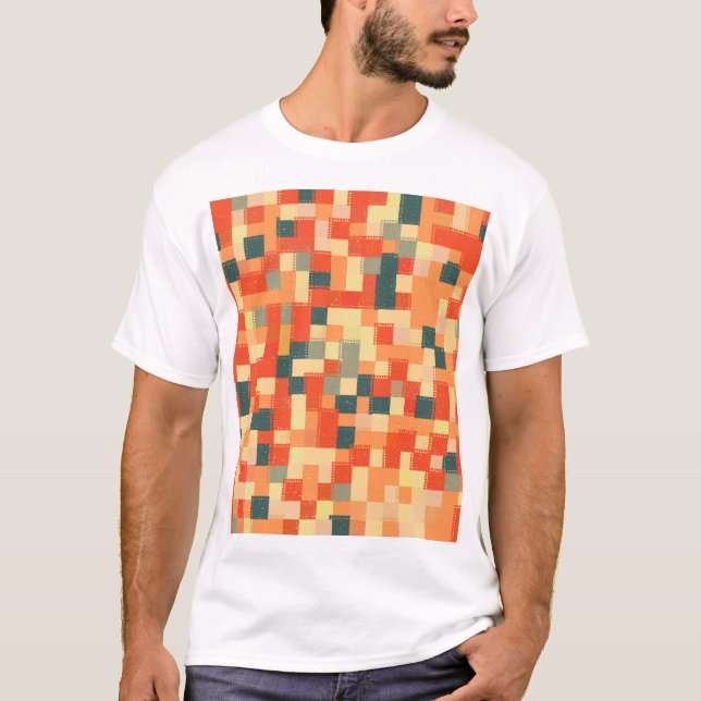 Große Geometrie: Nahtloses Abstraktes Muster. T-Shirt (Vorderseite)