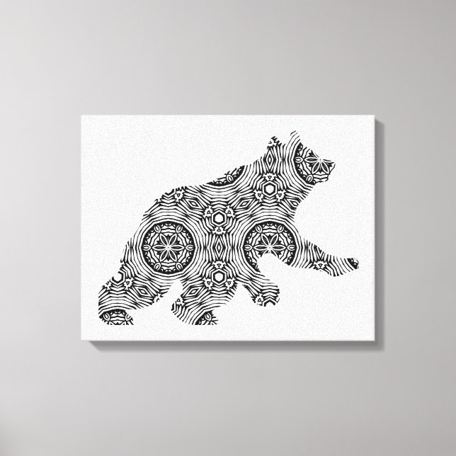 Große geometrische Bärenkunst - Erwachsenenfarbsei Leinwanddruck (Vorderseite)