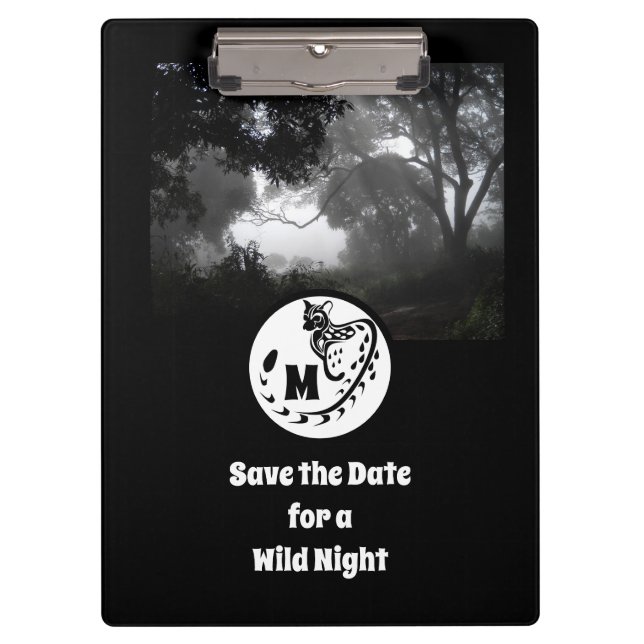 Große Gepunktete Genet Silhouette Monogram Foto Klemmbrett (Vorderseite)