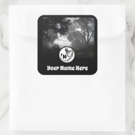 Große Gepunktete Genet Silhouette Monogram Foto Quadratischer Aufkleber