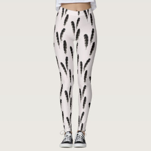 Große Gepunktete Woodpecker Feathers Pattern Legie Leggings