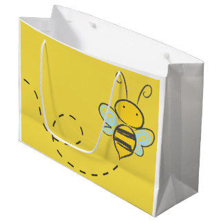GROSSE GESCHENK-TASCHE MIT BIENE IM FLUG GROßE GESCHENKTÜTE
