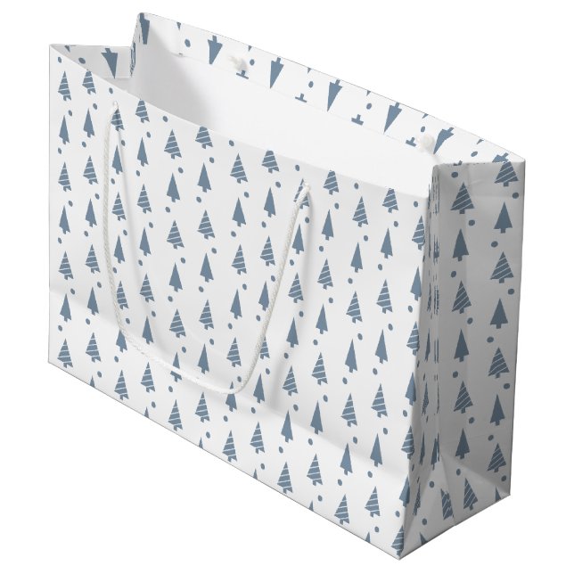 Große Geschenktasche - Blue Christmas Geschenktüte (Vorderseite Schrägansicht)