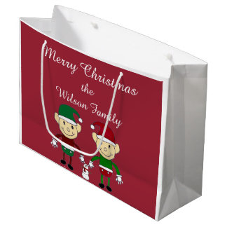 Große Geschenktasche des Weihnachtself-Feiertags Geschenktüte