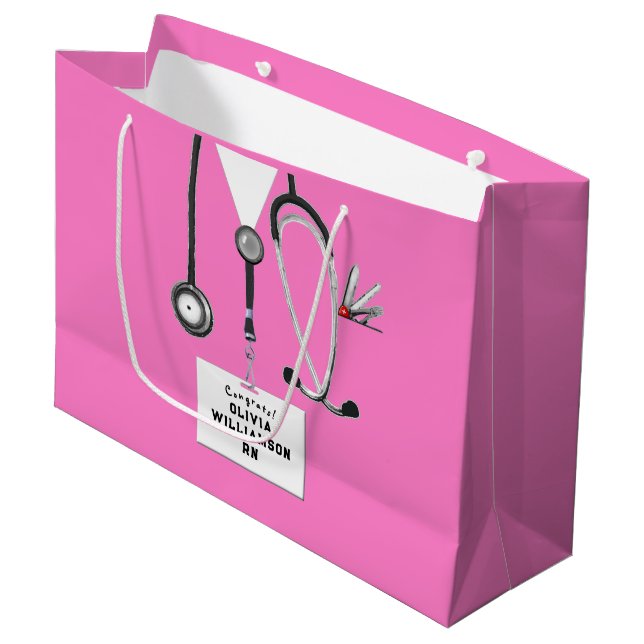 Große Geschenktasche zur Abschlussfeier für Kranke Geschenktüte (Vorderseite Schrägansicht)