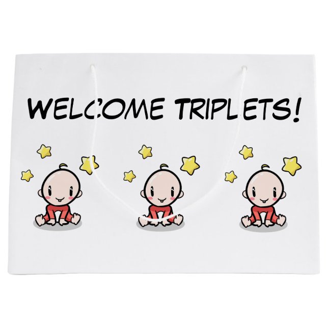 große Geschenktüte für Triplets, Verpackungspapier (Vorderseite)