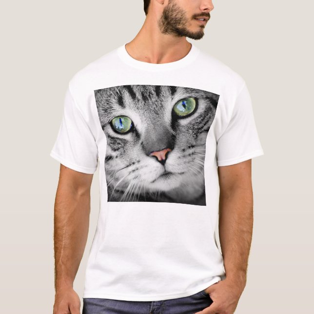 Große Gesicht Tabbykatzen-T - Shirts (Vorderseite)