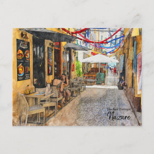 Große Gespräche in Nazare, Portugal Postkarte