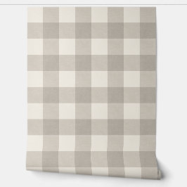 Große Gingham-Karos kariert neutrales Beige Tapete