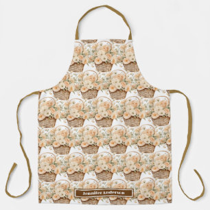 Große, Girl Peach Blumenkörbe Schürze drucken