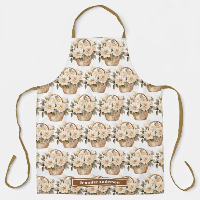 Große, Girl Peach Blumenkörbe Schürze drucken (Vorderseite)