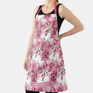 Große Girl Pink Orchid Floral Schürze