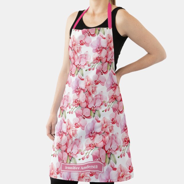 Große Girl Pink Orchid Floral Schürze (InSitu)