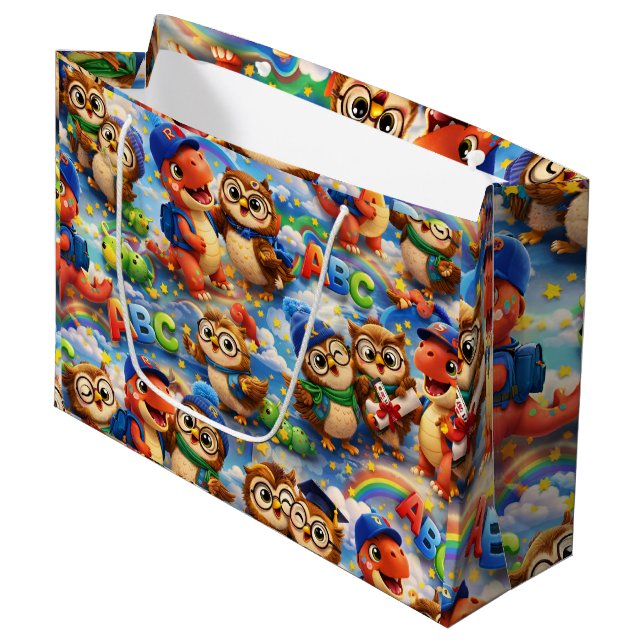 Große glänzende Geschenktüte de (Vorderseite Schrägansicht)