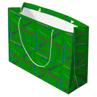 Große, glänzende grüne Weihnachtsgeschenktasche Große Geschenktüte