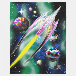 Große Glasrakete Fleecedecke
