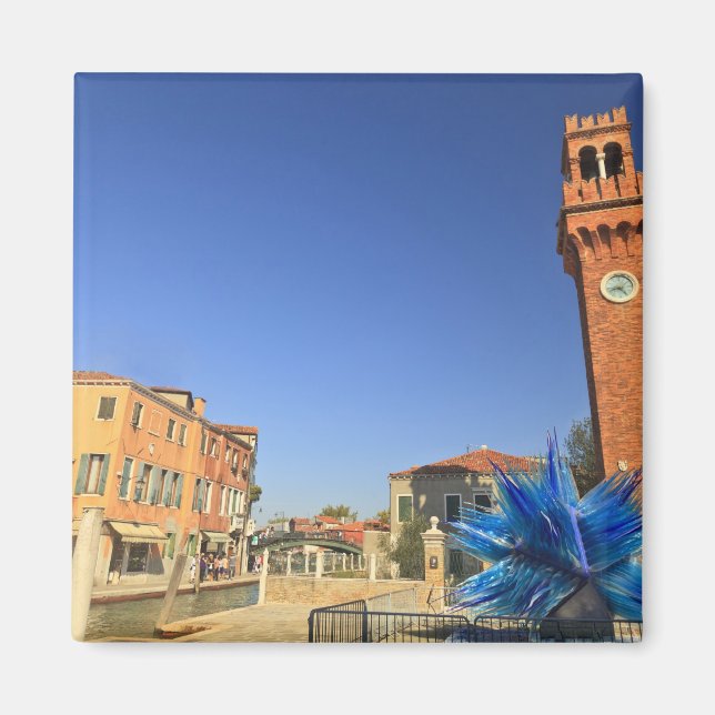 Große Glasstatue und Glockenturm, Italien Magnet (Vorne)