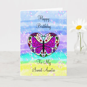 Große Glückwünsche zum Geburtstag meiner Tante-Far Karte