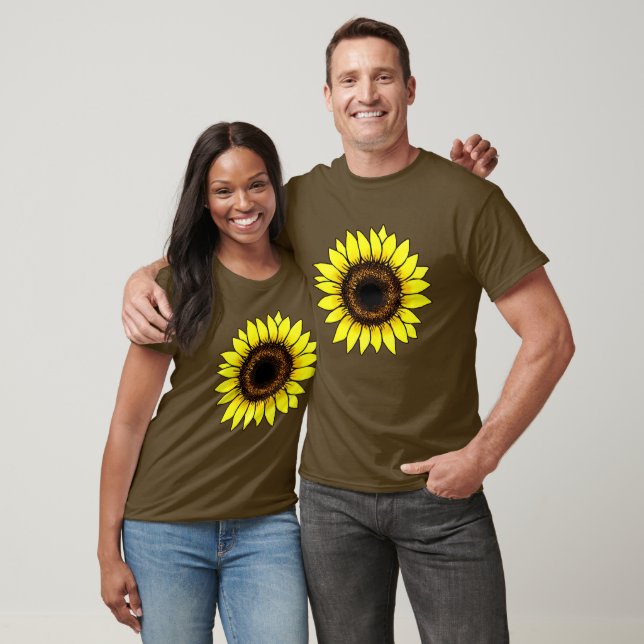 Große goldgelbe Sonnenblume T-Shirt (Unisex)