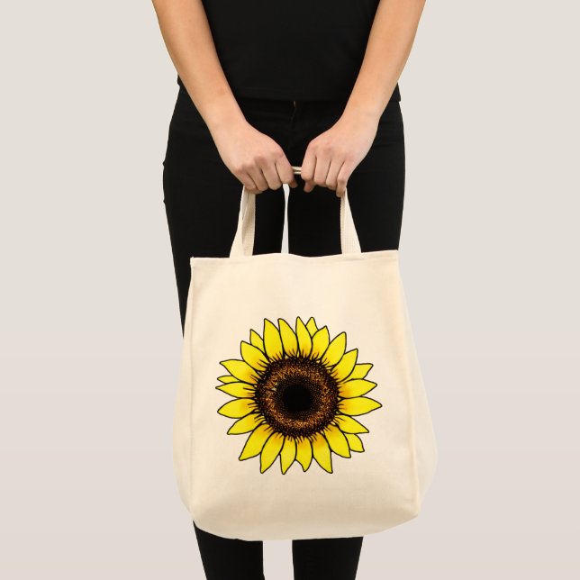 Große goldgelbe Sonnenblume Tragetasche (Vorderseite (Produkt))