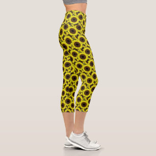 Große goldgelbe Sonnenblumen Capri Leggings