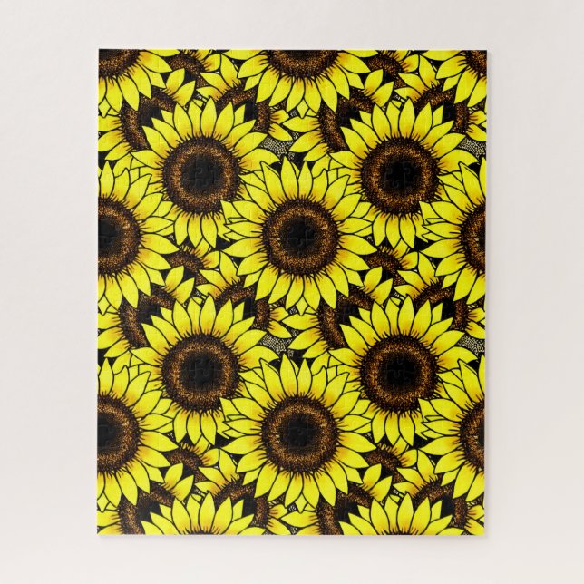 Große goldgelbe Sonnenblumen Jigsaw Puzzle (Vertikal)