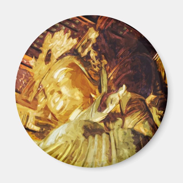 Große Goldstatue Kyoto Japan Abstrakt Magnet (Vorne)