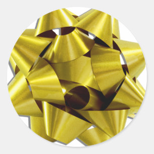 Große Goldweihnachtsbohne Runder Aufkleber