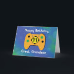 Große Grandson 11 Jahre Kontrolle zum Geburtstag G Karte<br><div class="desc">Diese Karte ist perfekt,  wenn Sie eine lustige Geburtstagskarte suchen,  um Ihren Urenkel zu einem glücklichen 11. Geburtstag zu begrüßen. Ein Videospielhobbyist wie er ist sicher,  eine Liebe,  die zeigt,  was er oft in seinen Händen hält.</div>