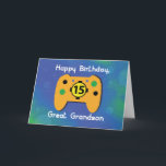 Große Grandson 15 Jahre alt GeburtstagsGamer-Kontr Karte<br><div class="desc">Da er sehr bald fünfzehn wird, sollten Sie auf Ihrer Seite diese Karte bereit haben, ihm am Tag der Feier Ihres Urenkelns zu geben. Jeder Videospieler wie er wird definitiv Liebe haben, diese Karte jederzeit zu erhalten. Also was warte du, bestelle diese Karte, um ihn zu überraschen, an seinem Geburtstag....</div>