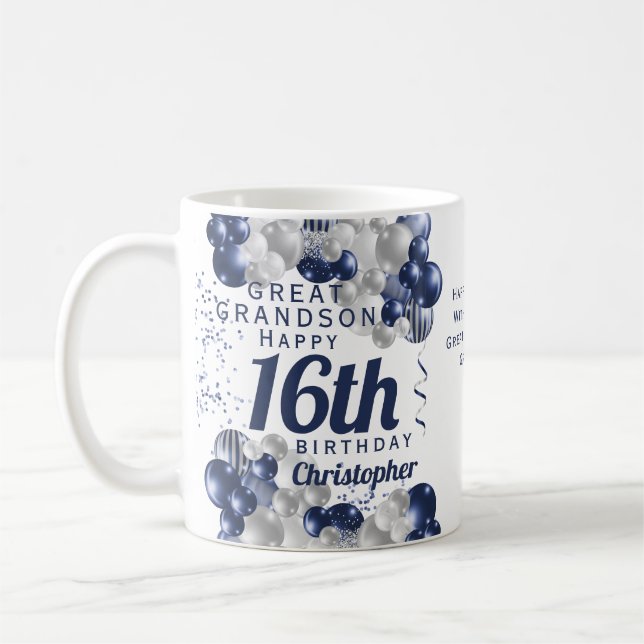 Große Grandson 16. Geburtstagsnacht Kaffeetasse (Links)