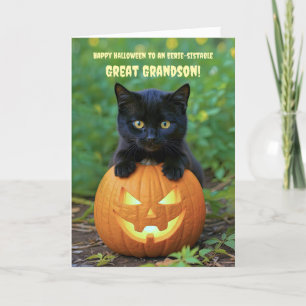 Große Grandson Happy Halloween Niedliche Schwarze Karte