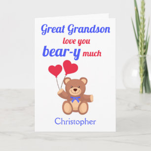 Große Grandson Valentinstag Liebe du Bear y Much Karte
