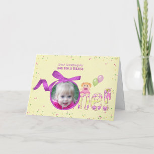 Große Grandtochter Fotokarte zum ersten Geburtstag Karte
