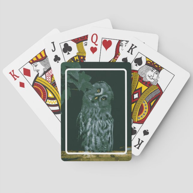 Große Graue Eule Spielkarten (Rückseite)