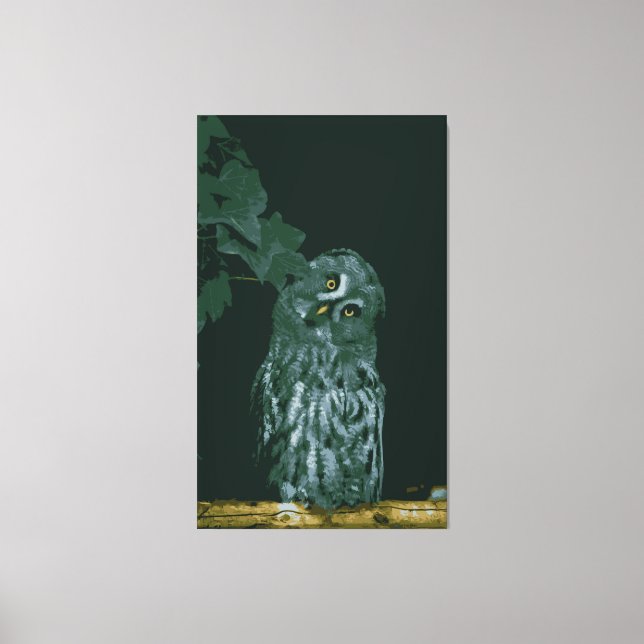 Große graue Schale gekreppte Leinwand Print (Vorderseite)