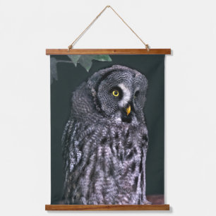Große Graueule Halloween-Wildtierkunst Wandteppich Mit Holzrahmen